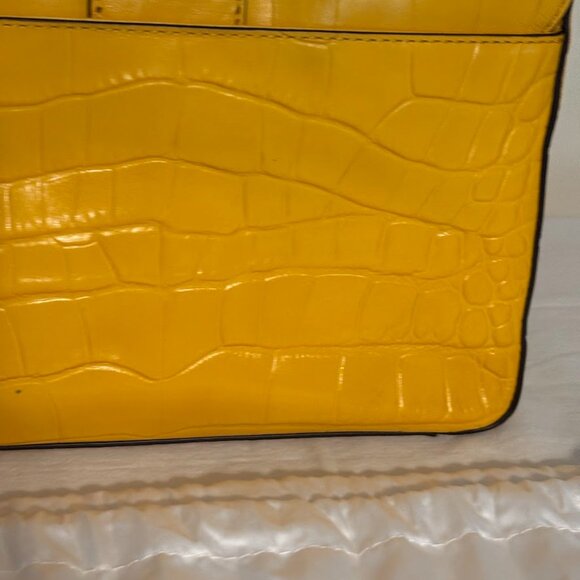 Rare Michael Kors Yellow Leather Handbag with matching wallet and a dust bag - Picture 8 of 16